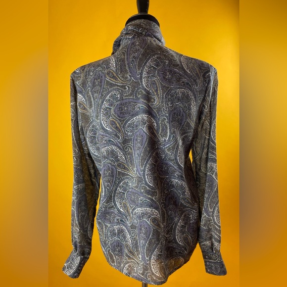 Jennifer Grail Grey Paisley Pussybow Blouse - Picture 5 of 5